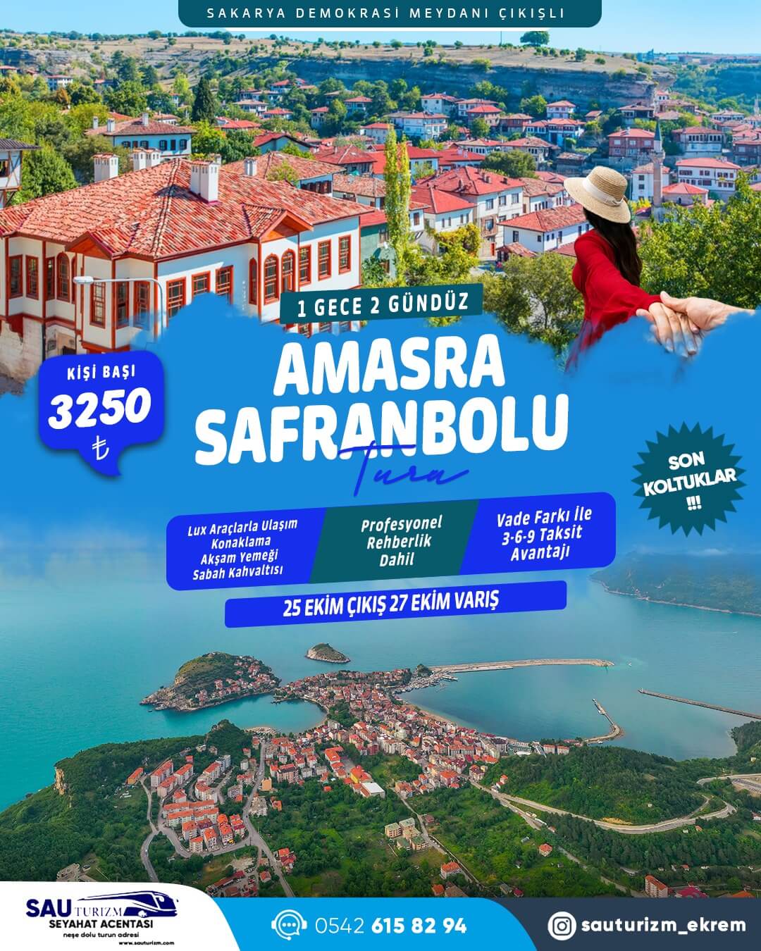 Sakarya Çıkışlı Konaklamalı Amasra Safranbolu Turu 25-27 Ekim