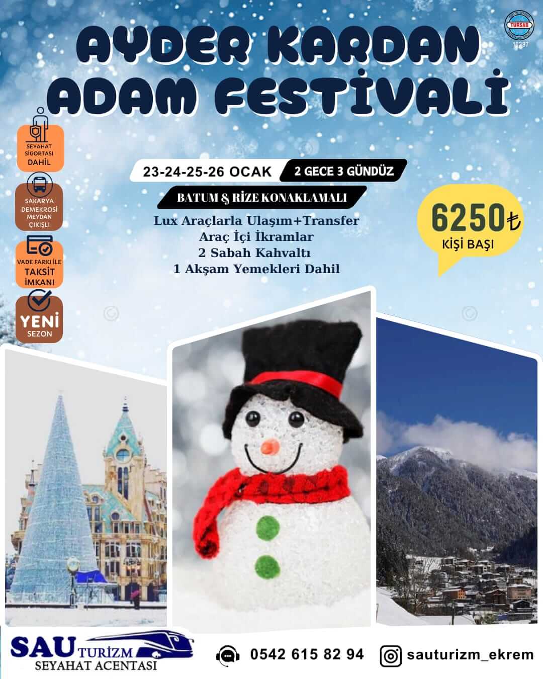 Sakarya Çıkışlı Konaklamalı Ayder Kardan Adam Festivali