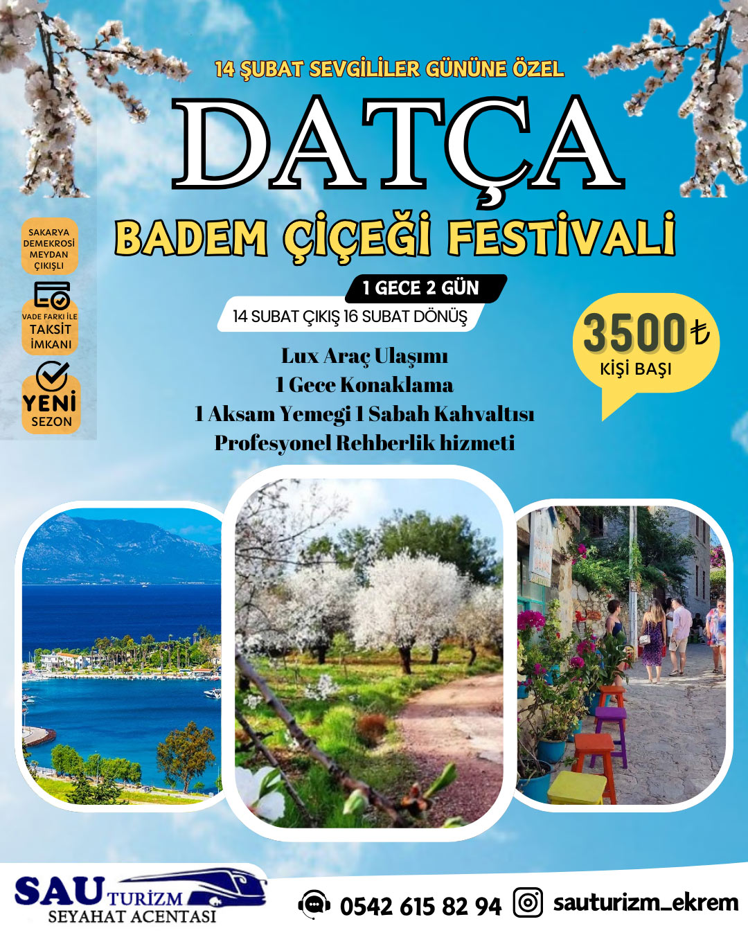 Sakarya Çıkışlı Konaklamalı Datça Badem Çiçeği Festivali