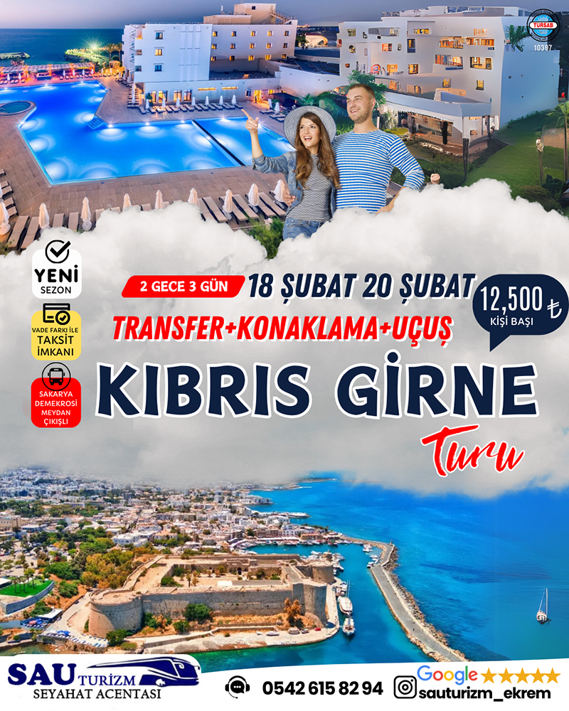 Sakarya Çıkışlı Konaklamalı Kıbrıs - Girne Turu