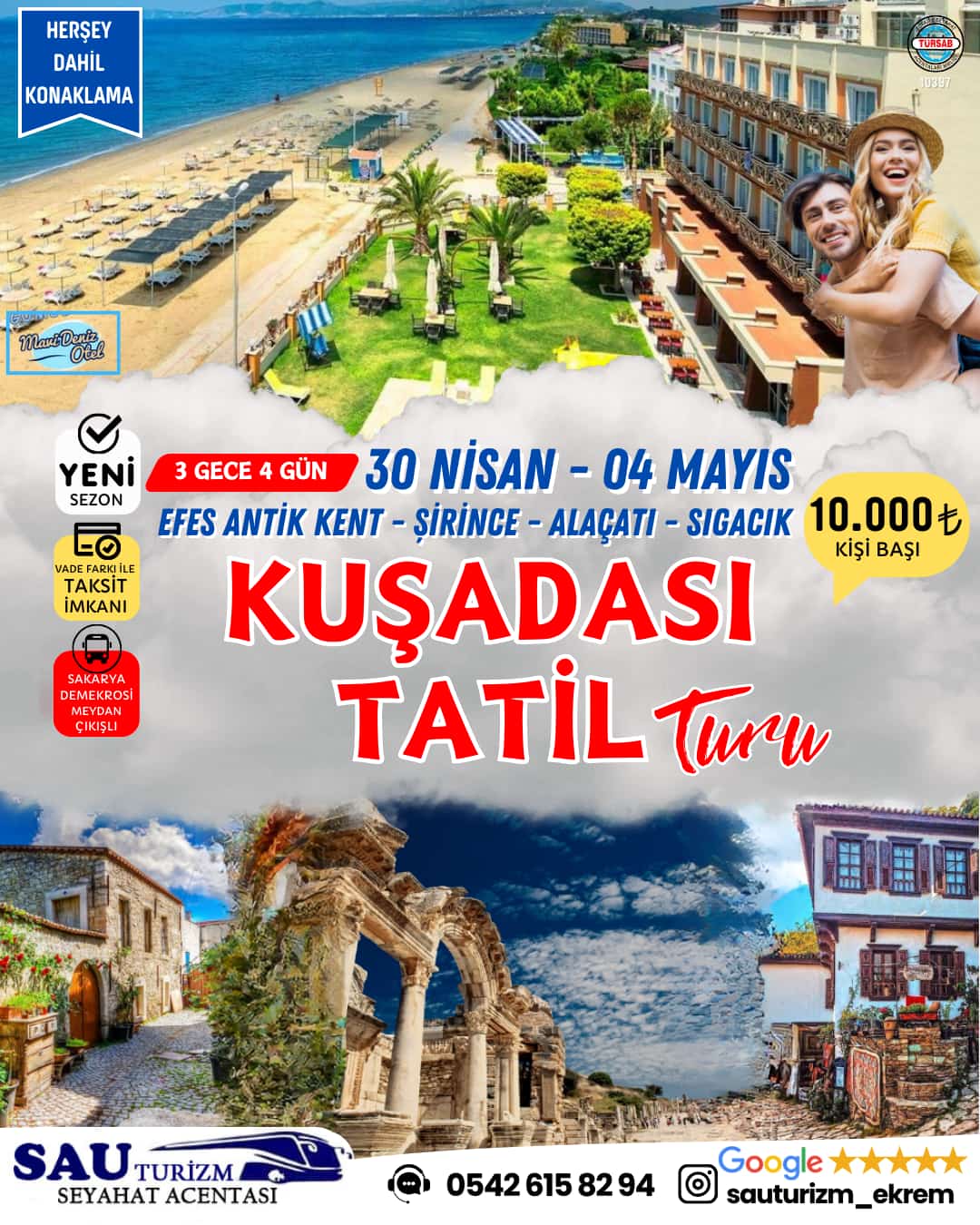 Sakarya Çıkışlı Konaklamalı Kuşadası Tatil Turu