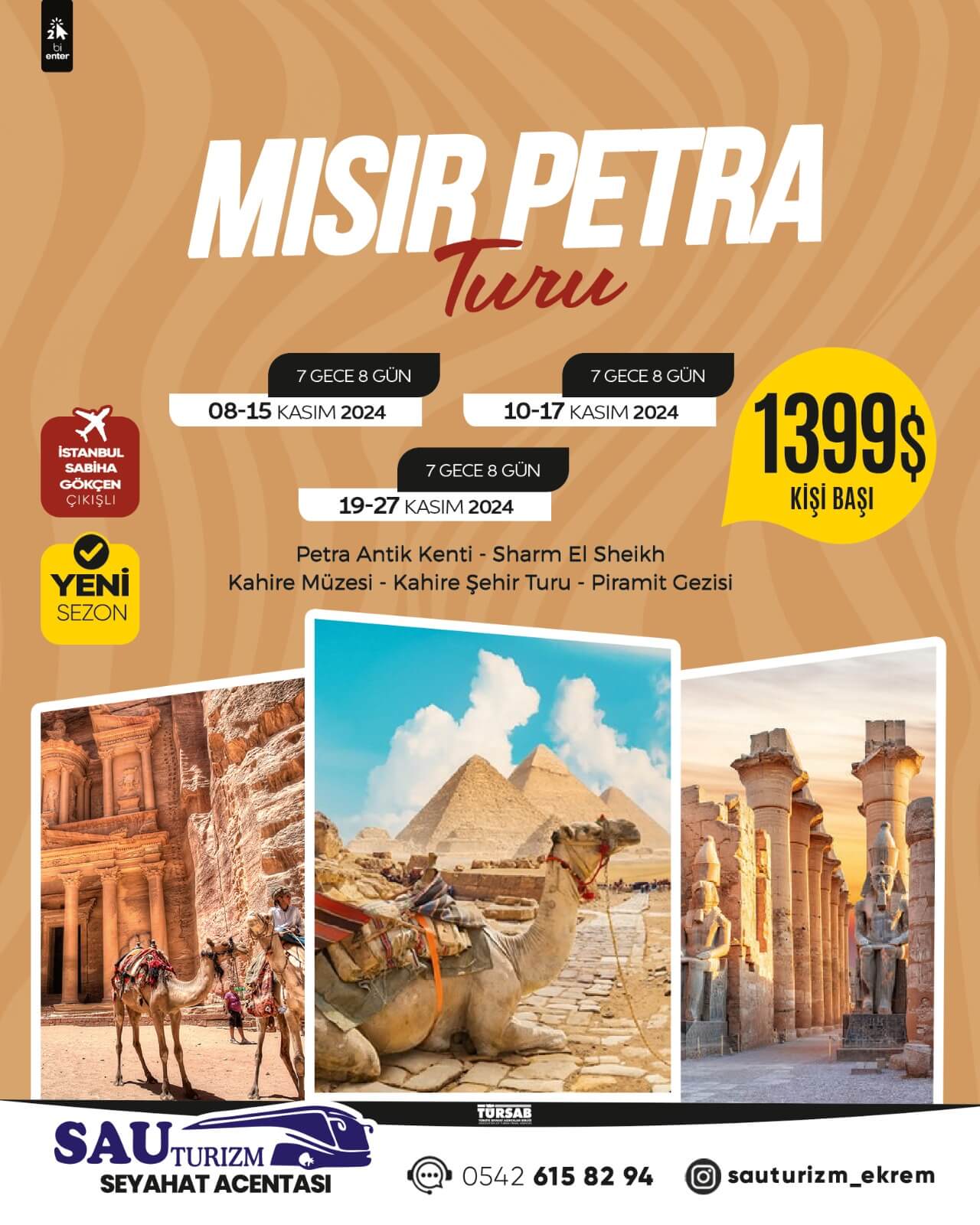 Sakarya Çıkışlı Konaklamalı Mısır Petra Turu